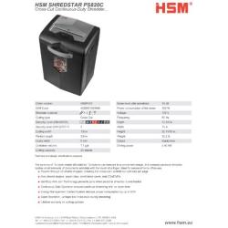 HSM Shredstar PS820C 20-Sheet Cross Cut, 7.1-Gallon Capacity, Continuous Operation Shredder