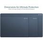 Leather Desk Pad 32'' x 17'', Vine Creations Office Desk Mat Waterproof Dark Blue/Gray, Smooth PU Leather Mouse Pad Writing Surface, Top of Desks Protector, Dual-Sided Blotter Accessories Decor