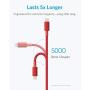 Anker 6ft Premium Nylon Lightning Cable, Apple MFi Certified for iPhone Chargers, iPhone SE/Xs/XS Max/X / 8/7 / 6 Plus / 5s, iPad Pro Air 2, and More (Red)