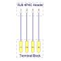 Electronics-Salon RJ9 4P4C Right Angle Jack Breakout Board, Terminal Block Connector.