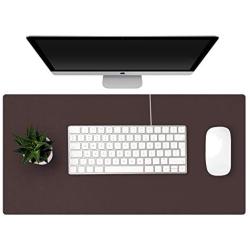 KINGFOM Desk Pad Office Desktop Protector 23.6'' x 11.8'', PU Leather Desk Mat Blotters Organizer with Comfortable Writing Surface (Dark Brown)