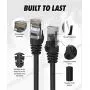 Cat6 Ethernet Cable, 3 Feet (2 Pack) LAN, utp Cat 6, RJ45, Network Cord, Patch, Internet Cable - 3 ft - Black