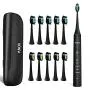 Sonic Electric Toothbrush for Adults, YUNCHI Y7 Rechargeable Ultrasonic Power Whitening Toothbrush, 5 Modes with Smart Timer, 10 Brush Heads & Travel Case, Black