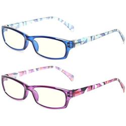 2 Pair Computer Glasses - Anti-blue glasses - Blue Light Blocking Reading Glasses for Women