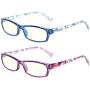 2 Pair Computer Glasses - Anti-blue glasses - Blue Light Blocking Reading Glasses for Women
