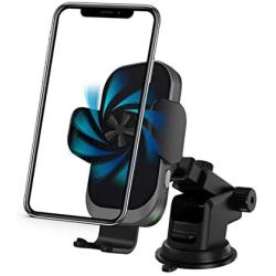KMMOTORS Cooling Wireless Car Charger, 15W Qi Fast Charging Auto-Clamping Car Mount, Compatible iPhone 11/11 Pro/11 Pro Max/Xs MAX/XS/XR,Samsung S10/S10+/S9/S9+(Cooling Charger)