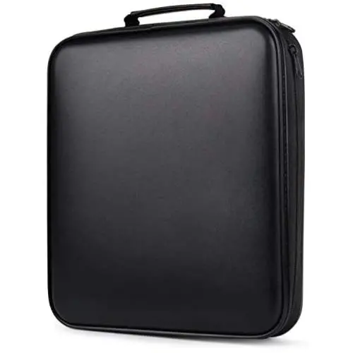 CD Case, COOFIT 160 Capacity DVD Storage DVD Case VCD Wallets Storage Organizer Flexible Plastic Protective DVD Storage Black