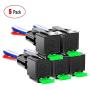 Nilight 50023R 5 Pack 30A Fuse Relay car Truck Socket kit-30A Switch Harness Set-12V DC 4-Pin SPST Automotive 14 AWG Hot Wires-Auto Switches & Starters Set,2 Years Warranty