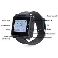 Retekess T128 Restaurant Pager System,Nurse Call System,7 Prompt Mode,Watch Receiver,Compatible with All Retekess Call Buttons for Restaurant,Hospital