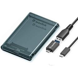 WAVLINK 2.5'' USB C Gen 2 Hard Drive Enclosure, USB C 3.1 Gen 2 to SATA III 6Gbps for 5/7 / 9.5mm External Hard Drive Disk Case UASP Compatible with WD, Seagate, Toshiba, Samsung,PS4, Xbox
