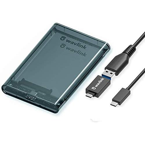 WAVLINK 2.5'' USB C Gen 2 Hard Drive Enclosure, USB C 3.1 Gen 2 to SATA III 6Gbps for 5/7 / 9.5mm External Hard Drive Disk Case UASP Compatible with WD, Seagate, Toshiba, Samsung,PS4, Xbox