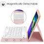 Fintie Keyboard Case for iPad Pro 11'' 2020 (2nd Generation), iPad Pro 11 Inch 2018 - Soft TPU Back Stand Cover with Pencil Holder, Magnetically Detachable Wireless Bluetooth Keyboard, Rose Gold