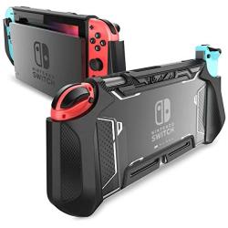 Dockable Case for Nintendo Switch, Mumba [Blade Series] TPU Grip Protective Cover Case Compatible with Nintendo Switch Console and Joy-Con Controller (Black)