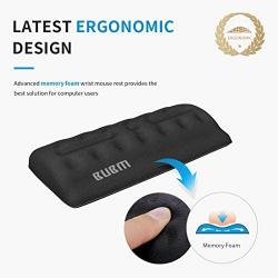 BUBM Mouse Wrist Rest Support Ungraded Ergonomic Cushion Pad Memory Foam Hand Pillow Mat Comfortable Arm Stand Pain Relief with Non Slip Base for Office,Home,Computer,Laptop,Desktop,Gaming(Black)