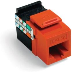 Leviton 5G108-BO5 GigaMax 5E QuickPort Connector, Cat 5E, Orange, 25-Pack