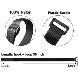 Hanete 12 Pack 36 inch Reusable Fastening Cable Straps, Hook and Loop Cable Tie Wraps Cinch Cable Tie Down Straps