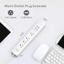 Power Strip Flat Plug, TROND Surge Protector with 4 Outlets & 4 USB Ports, 3ft Short Cord, Wall Mount, Compact and Slim for Home Office Desktop Nightstand Kitchen, White