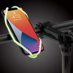 Bone Bike Tie 4 Bike Phone Mount for Handlebar, Bicycle / Motorcycle Universal Cell Phone Holder for 4.7'' - 7.2'' , Face ID Compatible, Ultra Light Silicone Bike Accessories -Luminous