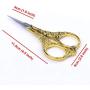 BIHRTC Vintage European Style Scissors Stainless Steel for Cross Stitch Cutting Embroidery Sewing Handcraft Craft Art Work DIY Tool(Gold)