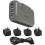 SOKOO 200-Watt 220V to 110V Converter, Step Down Voltage Converter, International Power Converter/Travel Adapter- Use for EU/UK/AU/US/India More Than 150 Countries, USB Quick Charger 3.0 Grey