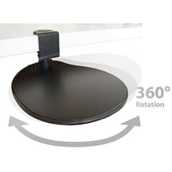 Max Smart Clamp on Mouse Platform, Clip on Mouse Pad Rotating 360, Ergonomic Mouse Tray Attachment, Office Mouse Pad, Slide Out Mouse Tray for Home, Office to Save Space (Black)