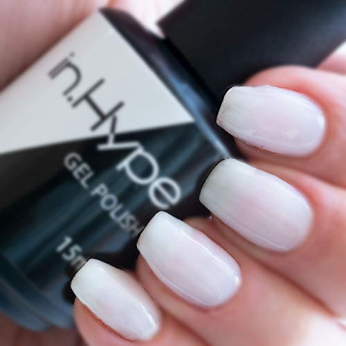 IN.HYPE Soak Off UV Gel Nail Polish - Semi-Transparent Opal Jelly Milky White. Extra Shine. Non-Toxic