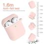 CTYBB for Airpod Case,Silicone Airpods Case Cover with Fur Ball Keychain Compatible with Apple Airpods 2/1 (Front LED Visible) Light Pink