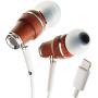 Symphonized NRG MFI Earbuds, Certified Lightning Earbuds Compatible with Apple iPhone/iPad/iPod, Premium Genuine Bubinga Wood in-Ear Noise Isolating Earphones, Stereo Wired Headphones (White)