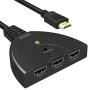 HDMI Switch,GANA Gold Plated 3-Port HDMI Switcher,Splitter, Supports Full HD1080p, 3D with High Speed Pigtail Cable