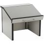 12.6''H Tabletop Portable Podium, Folding, Angled Surface with Lip, Hollow Storage Area (Gray)