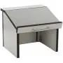 12.6''H Tabletop Portable Podium, Folding, Angled Surface with Lip, Hollow Storage Area (Gray)