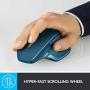 Logitech MX Master 2S Wireless Mouse – Use on Any Surface, Hyper-fast Scrolling, Ergonomic Shape, Rechargeable, Control up to 3 Apple Mac and Windows Computers (Bluetooth or USB), Midnight Teal