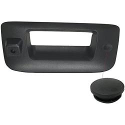 PYvideo Backup Camera for (2007-2013) Chevy Silverado/GMC Sierra for Universal Monitors (RCA) (Color: Black) with Key Hole Plug