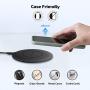 LETSCOM Ultra Slim Wireless Charger, Qi-Certified 15W Max Fast Wireless Charging Pad, Compatible with iPhone 12/11/11 Pro/XS Max/XR/XS/X/8/8+, Galaxy Note 10/Note 10+/S10/S10+/S10E (No AC Adapter)