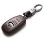 Vitodeco Leather Keyless Remote Smart Key Fob Case Cover with a Key Chain for 2014-2021 Subaru Forester, Impreza, Outback, WRX, BRZ, XV Crosstrek (4-Button, Brown)