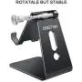 Adjustable Cell Phone Stand, OMOTON C2 Aluminum Desktop Phone Holder Dock Compatible with iPhone 11 Pro Max Xs XR 8 Plus 7 6, Samsung Galaxy, Google Pixel, Android Phones, Black