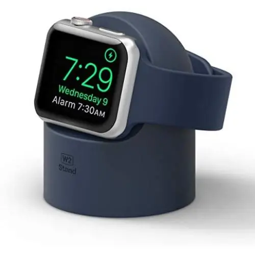 elago W2 Charger Stand Compatible with Apple Watch Series 6/SE/5/4/3/2/1 (44mm, 42mm, 40mm, 38mm), Durable Silicone, Compatible with Nightstand Mode (Jean Indigo) elago W2 Charger Stand Compatible with Apple Watch Series 6/SE/5/4/3/2/1 (44mm, 42mm, 40mm, 38mm), Durable Silicone, Compatible with Nightstand Mode (Jean Indigo)