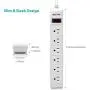 BESTEK 6-Outlet 6 Feet Extension Cord Power Strip 15A 1875W Surge Protector Desktop Charging Station, 200Joules, Right Angle Flat Plug, Ultra-Compact Wide Spaced Multi Outlets Plugs Sockets, White