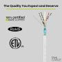 trueCABLE Cat6 Direct Burial, Shielded FTP, 500ft, Waterproof, Outdoor Rated CMX, White, 23AWG Solid Bare Copper, 550MHz, ETL Listed, Bulk Ethernet Cable