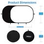 Selens Black White Backdrop 59x39.3inches Pop Up Collapsible Background with Carrying Bag for YouTube Streaming Photo Studio Product Photography