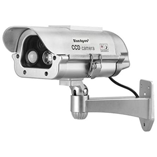 Blueskysea Dummy Outdoor Camera Fake Security CCTV Cam with Solar Powered Human Sensor Flash Lights for Home Lane