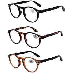 AMILLET 3 Pack Reading Glasses Blue Light Blocking,Computer Readers Filter UV Ray/Glare Glasses Fashion Retro Eyeglasses Women/Men