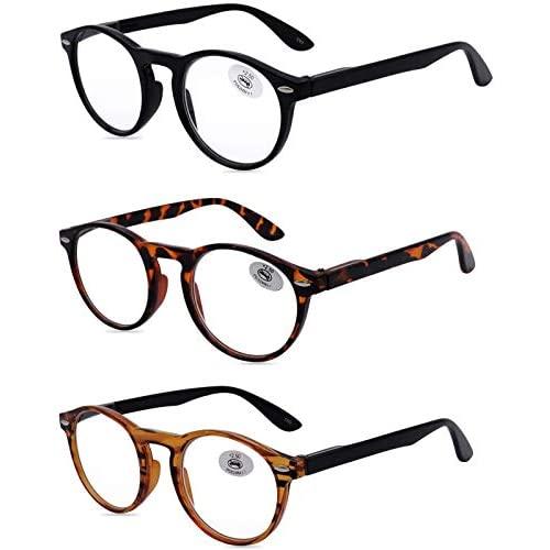AMILLET 3 Pack Reading Glasses Blue Light Blocking,Computer Readers Filter UV Ray/Glare Glasses Fashion Retro Eyeglasses Women/Men