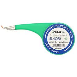 Relife Low Residue Desoldering Wick Braid come with Thumb-wheel Dispenser, No-Clean Solder Remover Wick Cord For Mobile Phone BGA PCB Repair Tool