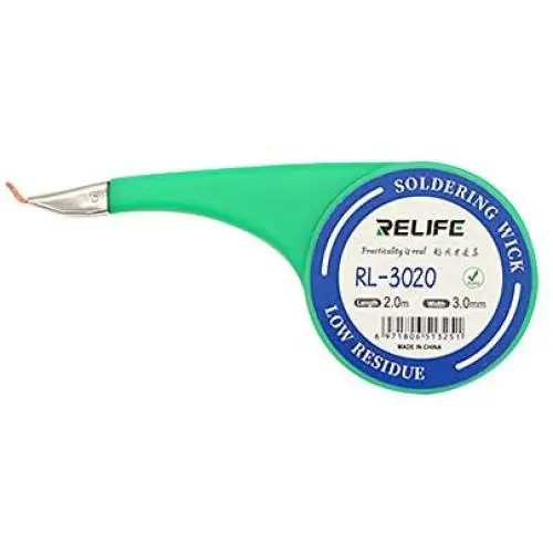 Relife Low Residue Desoldering Wick Braid come with Thumb-wheel Dispenser, No-Clean Solder Remover Wick Cord For Mobile Phone BGA PCB Repair Tool