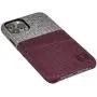 Dockem iPhone 11 Pro Wallet Case: Built-in Metal Plate for Magnetic Mounting & 2 Credit Card Holder Slots (5.8'' Luxe M2 Synthetic Leather, Maroon and Grey)