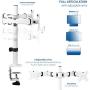 VIVO White Dual 13 to 27 inch LCD LED Monitor Desk Mount Stand with C-clamp and Bolt-Through Grommet, Heavy Duty Fully Adjustable Arms for 2 Screens STAND-V002W VIVO White Dual 13 to 27 inch LCD LED Monitor Desk Mount Stand with C-clamp and Bolt-Through Grommet, Heavy Duty Fully Adjustable Arms for 2 Screens STAND-V002W