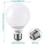 TORCHSTAR G25 Globe led Bulb, Dimmable Vanity Light, 5.5W (60W Eqv.), UL-Listed, Soft White 2700K for Makeup Mirror, Pendant, Bathroom, Dressing Room, 3 Years Warranty, Pack of 6