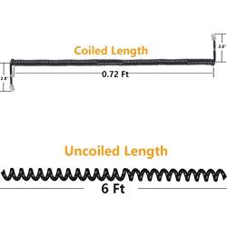 Telephone Phone Handset Cable Cord,Uvital Coiled Length 0.72 to 6 Feet Uncoiled Landline Phone Handset Cable Cord RJ9/RJ10/RJ22 4P4C(Black,4 PCS)
