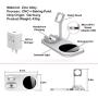 BNCHI 3 in1Metal Wireless Charging Station Dock,Charging Stand for Airpods and iWatch6/5/4/3/2/iPhone 12/12 Mini/12 Pro Max/11/11 pro/X/XS/XR/Xs Max/8/8 Plus（Include QC3.0 Adapter）(Matte Silver)